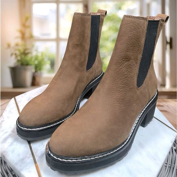 🆕 🔥 MADEWELL 🔥Carina Platform Chelsea Boot Burled Wood Size 7.5 - Picture 4 of 16